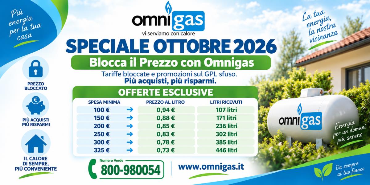Speciale Ottobre: Ritorna il Blocca il Prezzo del GPL Sfuso con Omnigas